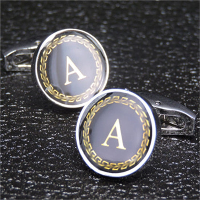 English Alphabet Letter Cuff Links