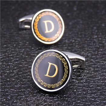 English Alphabet Letter Cuff Links