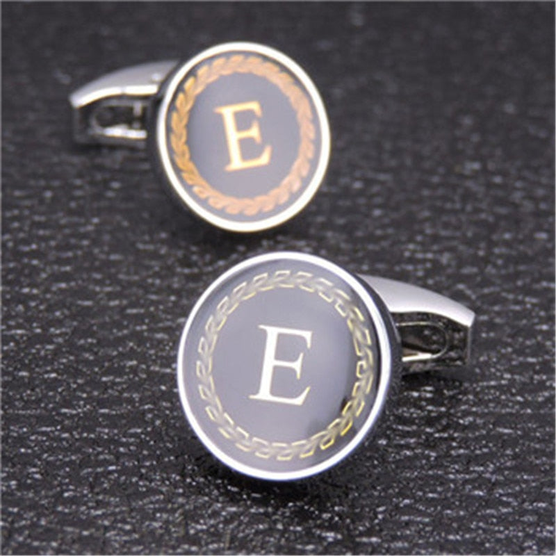 English Alphabet Letter Cuff Links