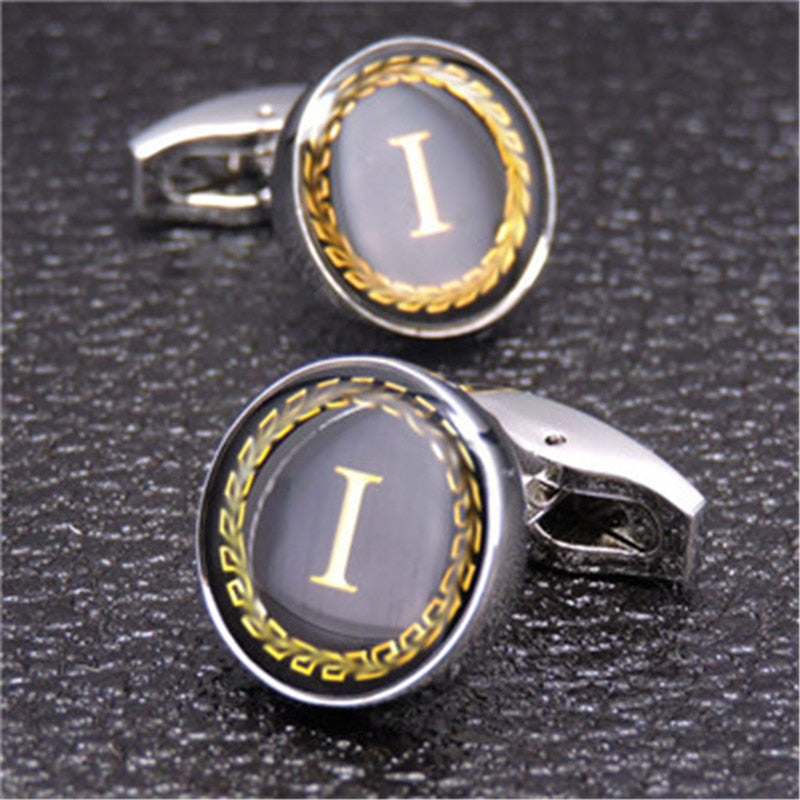 English Alphabet Letter Cuff Links