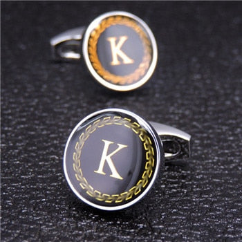 English Alphabet Letter Cuff Links