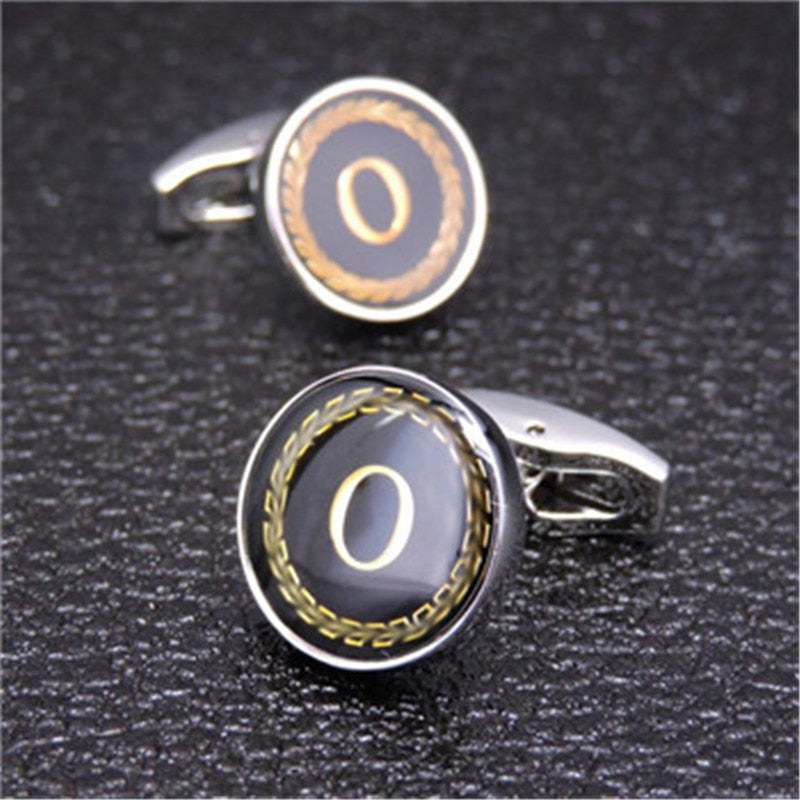 English Alphabet Letter Cuff Links