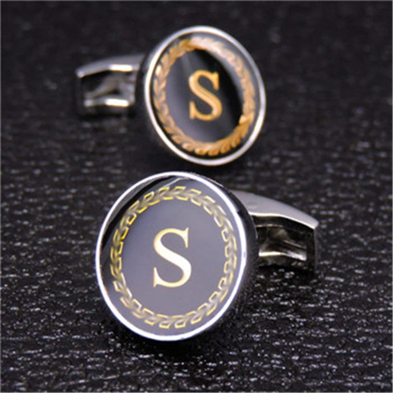 English Alphabet Letter Cuff Links