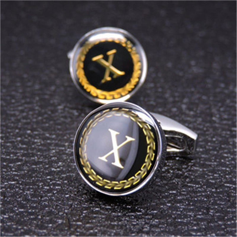 English Alphabet Letter Cuff Links