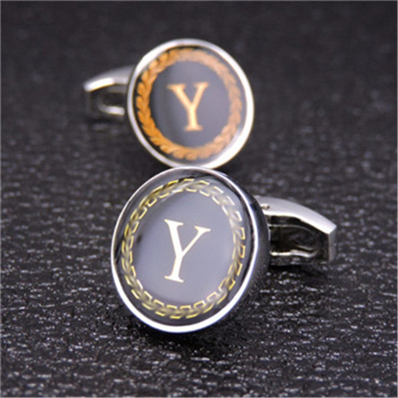 English Alphabet Letter Cuff Links