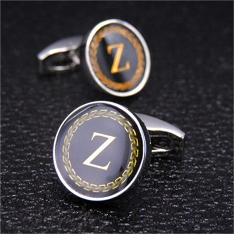 English Alphabet Letter Cuff Links